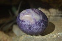 Polished Purple Lepidolite Palm Stones  x 12 From Zimbabwe