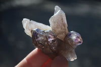 Natural Amethyst Window Quartz Crystals  x 12 From Chiredzi, Zimbabwe