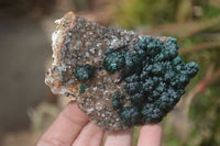 Natural Rare Ball Malachite On Drusy Quartz & Dolomite Matrix Specimens x 2 From Kambove, Congo