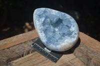 Polished Blue Celestite Crystal Centred Egg x 1 From Sakoany, Madagascar - Toprock Gemstones and Minerals 