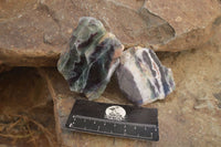 Polished  One Side Polished Watermelon Fluorite Pieces  x 6 From Uis, Namibia