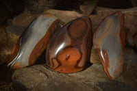 Polished  One Side Polished Polychrome Jasper Nodules  x 3 From Madagascar