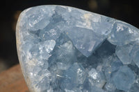 Polished Blue Celestite Crystal Centred Egg x 1 From Sakoany, Madagascar - Toprock Gemstones and Minerals 