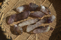 Natural Amethyst Window Quartz Crystals x 12 From Chiredzi, Zimbabwe