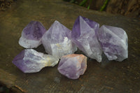 Natural Single Jacaranda Amethyst Crystals  x 6 From Mumbwa, Zambia - Toprock Gemstones and Minerals 