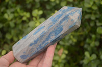 Polished Blue Spotted Spinel Quartz Points x 3 From Madagascar