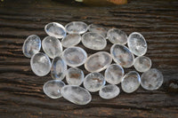 Polished Small Semi Optic Quartz Galet / Palm Stones x 35 From Madagascar