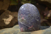 Polished Purple Lepidolite Standing Free Forms  x 6 From Madagascar