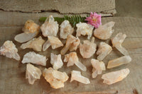 Natural Small Semi Optic Selected Quartz Crystals & Clusters  x 35 From Madagascar - TopRock