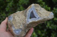 Natural Blue Lace Agate Geode Specimens  x 3 From Nsanje, Malawi - Toprock Gemstones and Minerals 