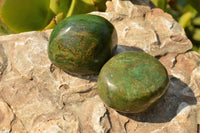 Polished Green Verdite Palm Stones & Standing Free Forms  x 6 From Zimbabwe - TopRock