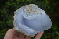 Natural Blue Lace Agate Geode Specimens  x 4 From Malawi - Toprock Gemstones and Minerals 