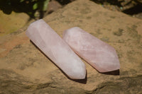 Polished Double Terminated Pink Rose Quartz Points  x 4 From Ambatondrazaka, Madagascar - TopRock