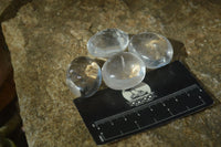 Polished Small Semi Optic Quartz Galet / Palm Stones x 35 From Madagascar