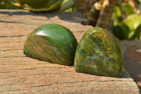 Polished Green Verdite Palm Stones & Standing Free Forms  x 6 From Zimbabwe - TopRock