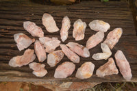 Natural Pink Hematoid Candle Quartz Crystals  x 35 From Madagascar