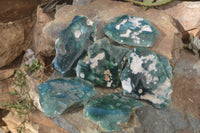 Polished One Side Polished Emerald Mtorolite Plates  x 6 From Zimbabwe