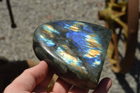 Polished Labradorite Standing Free Forms With Intense Blue & Gold Flash x 3 From Sakoany, Madagascar - TopRock