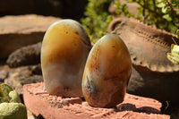 Polished Banded Dendritic Agate Standing Free Forms  x 3 From Moralambo, Madagascar - TopRock