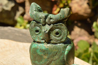 Polished Large Green Verdite Owl Carving  x 1 From Zimbabwe - TopRock