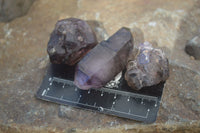 Natural Amethyst Window Quartz Crystals x 12 From Chiredzi, Zimbabwe