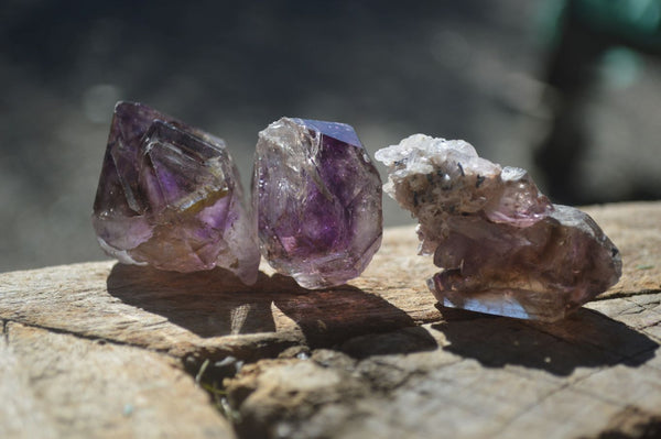 Natural Amethyst Window Quartz Crystals  x 12 From Chiredzi, Zimbabwe