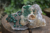 Natural Rare Ball Malachite On Drusy Quartz & Dolomite Matrix  x 2 From Kambove, Congo - Toprock Gemstones and Minerals 