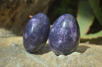 Polished Purple Lepidolite Palm Stones  x 12 From Zimbabwe