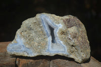 Natural Blue Lace Agate Geode Specimens  x 3 From Nsanje, Malawi - Toprock Gemstones and Minerals 