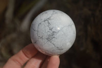 Polished White Howlite Spheres  x 6 From Zimbabwe