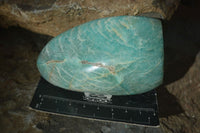 Polished Blue Amazonite Standing Free Forms  x 3 From Madagascar