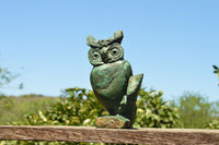 Polished Large Green Verdite Owl Carving  x 1 From Zimbabwe - TopRock