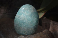 Polished Blue Amazonite Standing Free Forms  x 3 From Madagascar