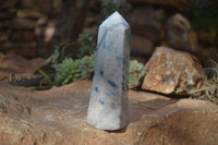 Polished Blue Spotted Spinel Quartz Points x 3 From Madagascar