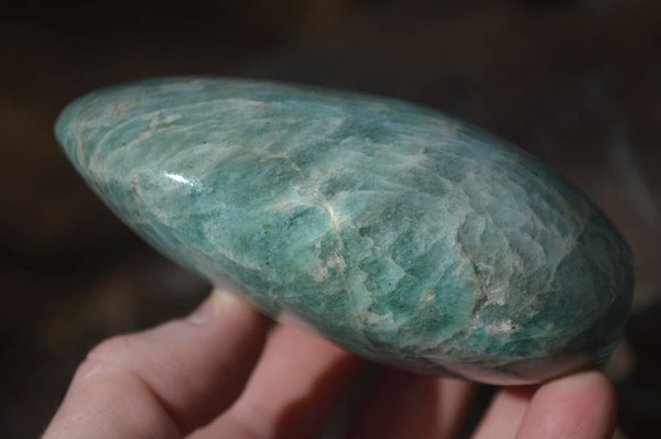 Polished Blue Amazonite Standing Free Forms  x 3 From Madagascar