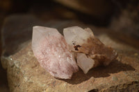 Natural Pink Hematoid Candle Quartz Crystals  x 35 From Madagascar