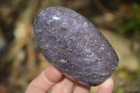 Polished Purple Lepidolite Standing Free Forms  x 6 From Madagascar