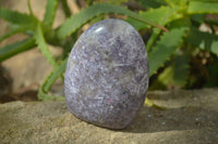 Polished Purple Lepidolite Standing Free Forms  x 6 From Madagascar