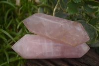 Polished Double Terminated Pink Rose Quartz Points  x 4 From Ambatondrazaka, Madagascar - TopRock