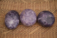 Polished Purple Lepidolite Palm Stones  x 12 From Zimbabwe