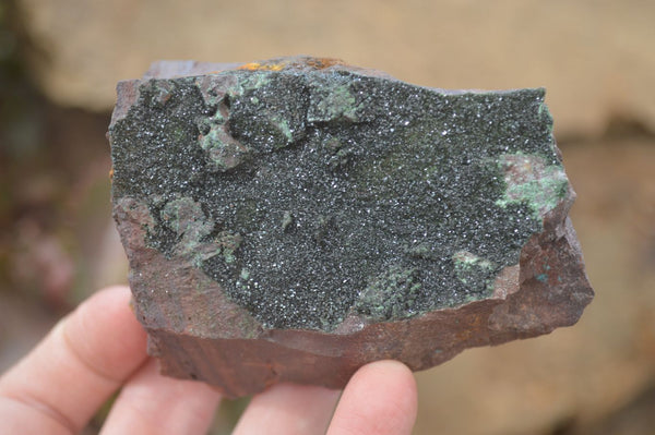 Natural Rare Copper Phosphate Libethenite Crystals On Dolomite Matrix Specimens  x 2 From Congo