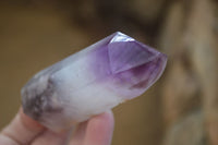 Polished Smokey Window Amethyst Points x 6 From Madagascar