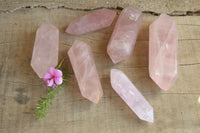 Polished Double Terminated Gemmy Rose Quartz Points x 6 From Madagascar - TopRock