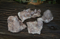 Natural Red Hematoid Quartz Clusters x 4 From Karoi, Zimbabwe