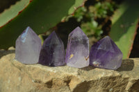 Polished Small Amethyst Points x 12 From Ankazobe, Madagascar