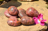 Polished Pink & Black Rhodonite Free Forms  x 6 From Rushinga, Zimbabwe - TopRock