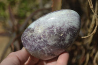 Polished Purple Lepidolite Standing Free Forms  x 6 From Madagascar