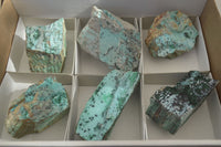 Natural Drusy Coated Chrysocolla Dolomite Specimens x 6 From Likasi, Congo