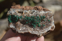 Natural Rare Ball Malachite On Drusi Quartz & Dolomite Matrix (A Grade) x 2 From Kambove, Namibia - Toprock Gemstones and Minerals 