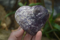 Polished Purple Lepidolite Hearts With Pink Rubellite On Some  x 6 From Madagascar - Toprock Gemstones and Minerals 